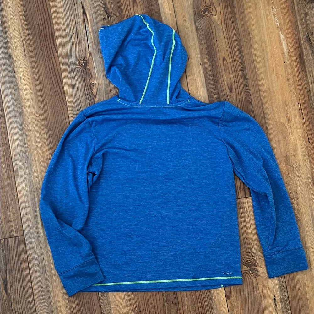 Adidas Blue Hooded shirt with Yellow Details - Picture 2 of 2